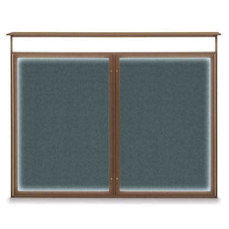 United Visual Products Double Door Enclosed Indoor Letterboard UV1126-WHITE-BLUE